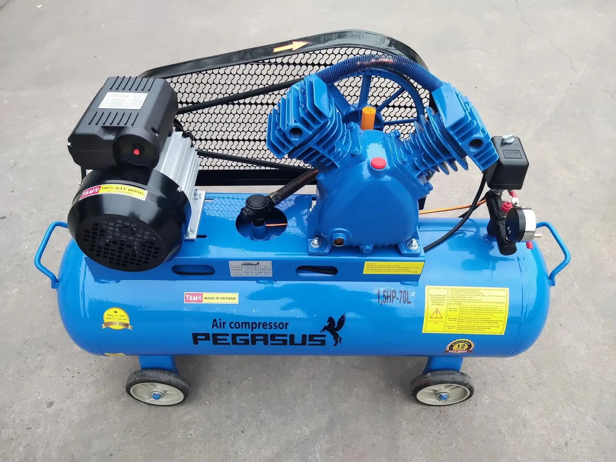 may-nen-khi-pegasus-70l-1-5hp Máy nén khí 70l 1.5hp Pegasus TM-V-0.12/8-70L