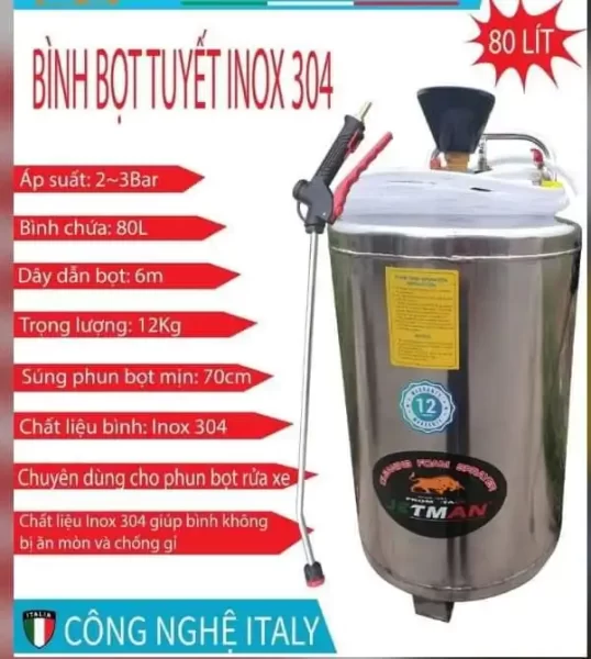 Bình bọt tuyết rửa xe 80 lít